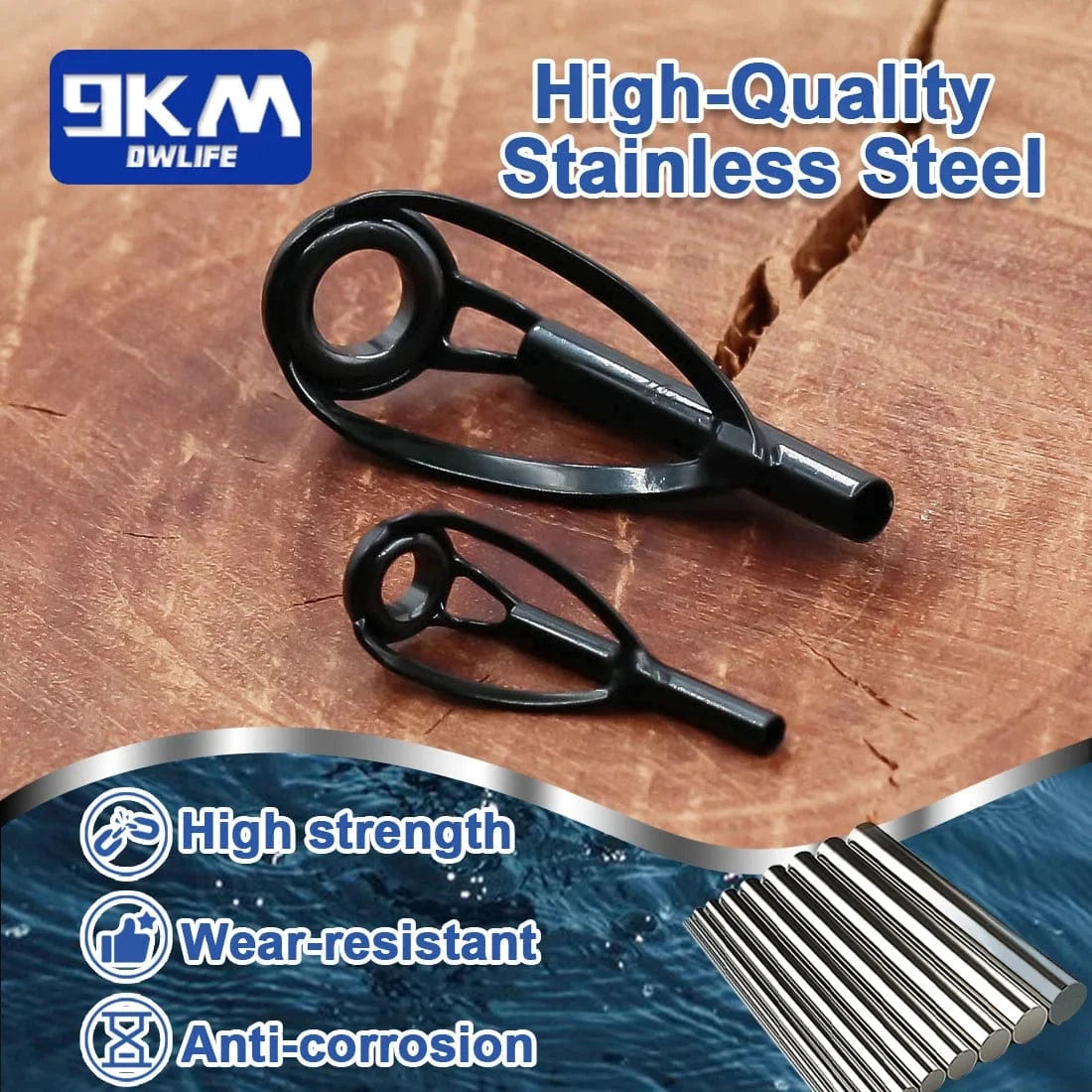 China China Fishing Rod Guide Tip Repair Kit Stainless Steel Spinning Rod Replacement Kit Wear Resistant Ceramic Ring Saltwater Freshwater