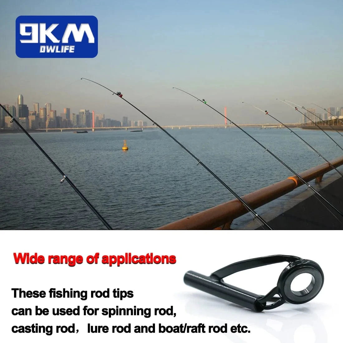 China China Fishing Rod Guide Tip Repair Kit Stainless Steel Spinning Rod Replacement Kit Wear Resistant Ceramic Ring Saltwater Freshwater