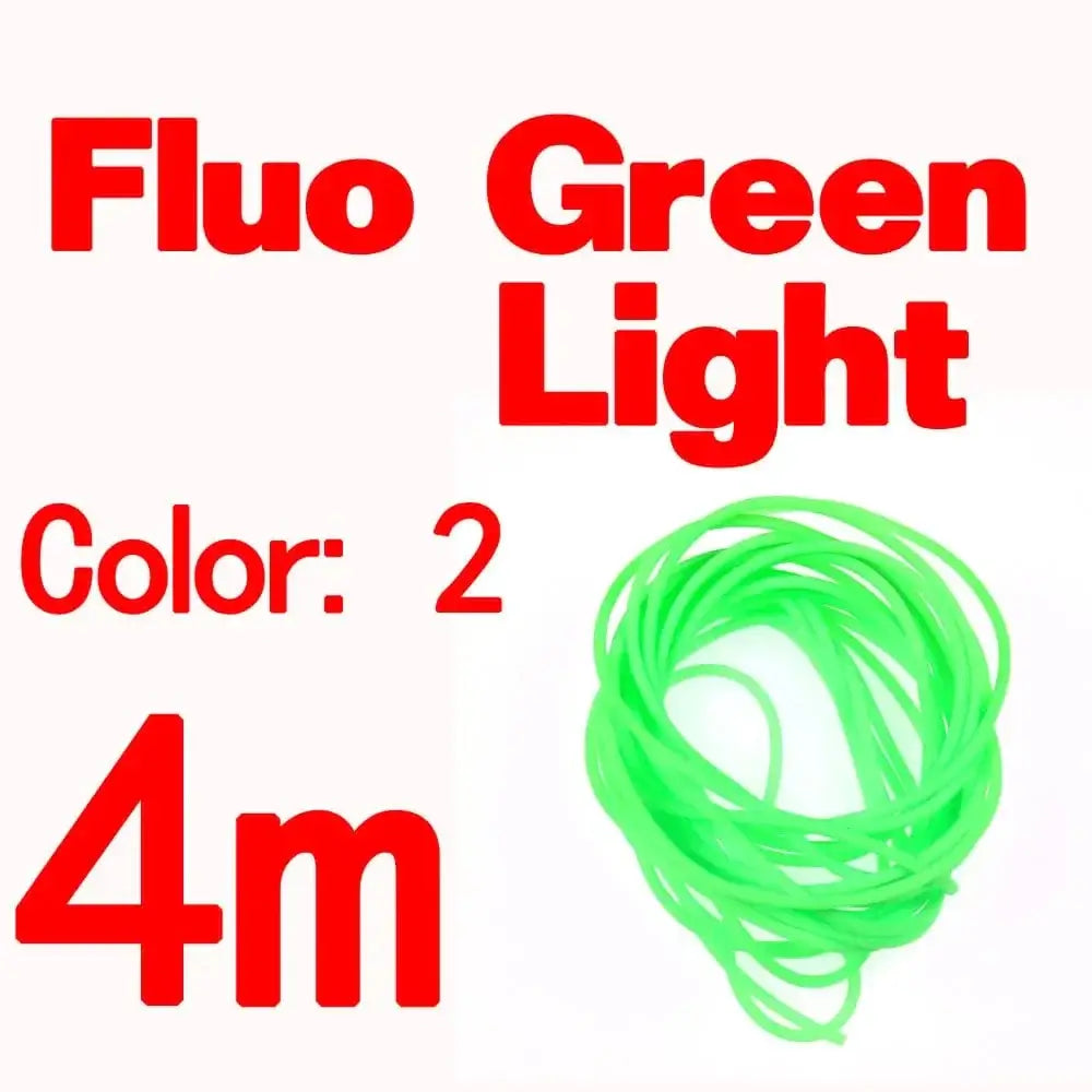 China China Fluo Green Light 4m Bimoo 4m/pack 2mm Soft Elastic Thin Film Silicone Tube for Nymph Worm Skin Fishing Rig Sleeve Sabiki Making Fly Tying Material