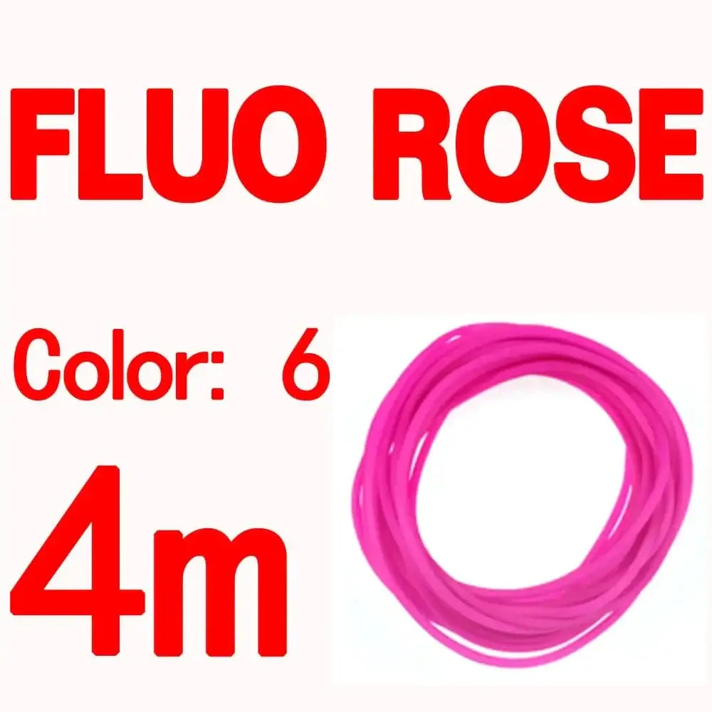 China China Fluo Rose 4m Bimoo 4m/pack 2mm Soft Elastic Thin Film Silicone Tube for Nymph Worm Skin Fishing Rig Sleeve Sabiki Making Fly Tying Material