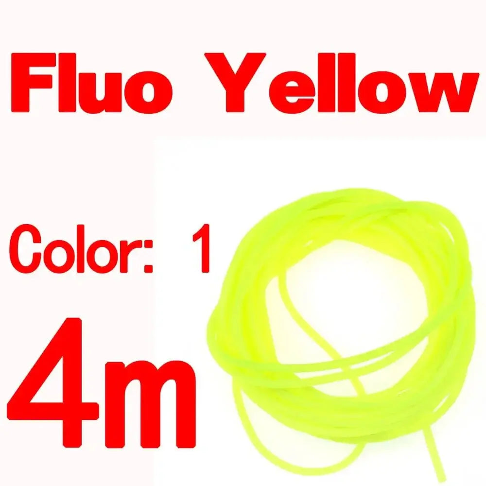 China China Fluo Yellow 4m Bimoo 4m/pack 2mm Soft Elastic Thin Film Silicone Tube for Nymph Worm Skin Fishing Rig Sleeve Sabiki Making Fly Tying Material