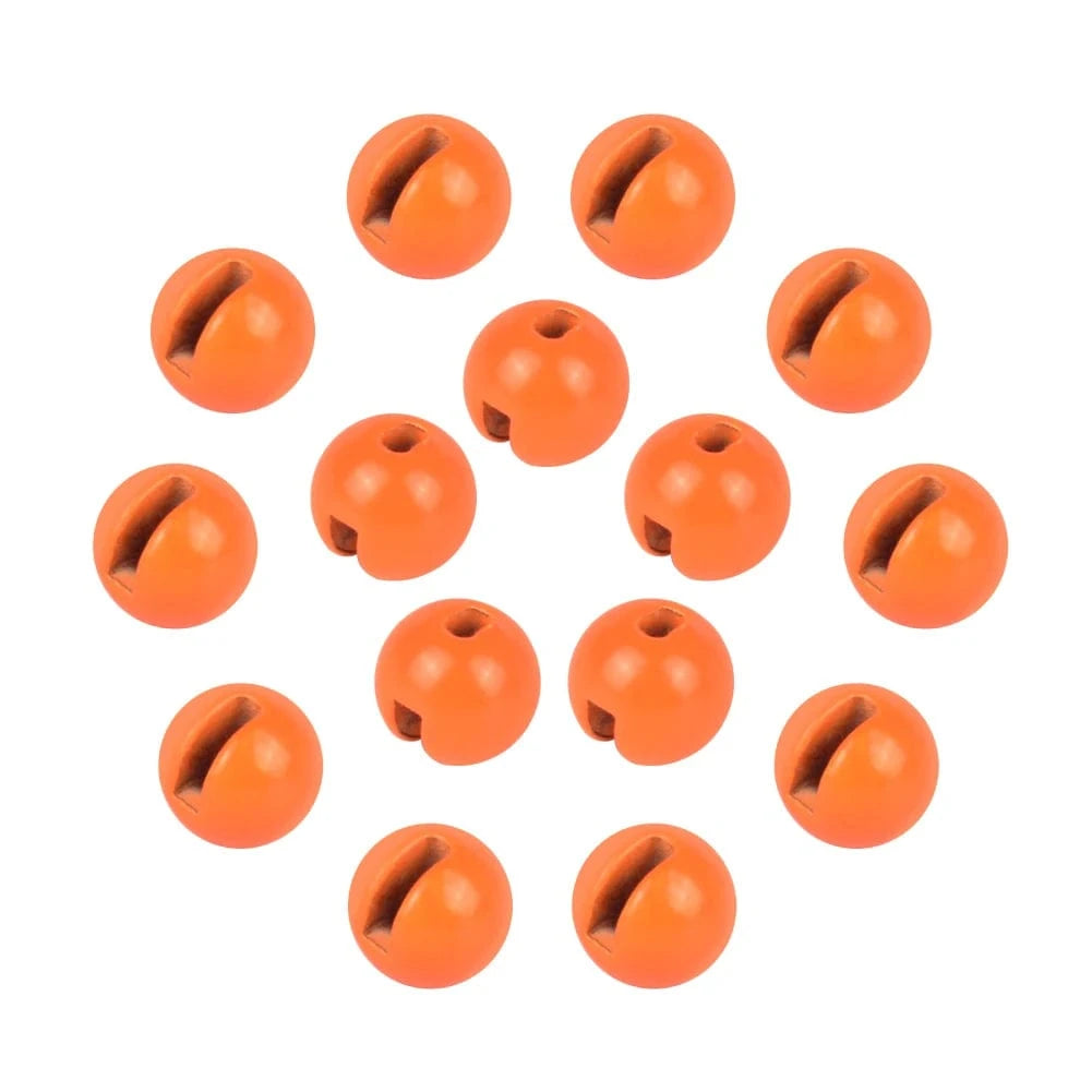 China China Fluorescent orange / 3.0mm Elite TG 50pcs Tungsten Slotted Beads 2.5mm-3.8mm Trout Panfish Hook Fly Tying Bead Material Multi-Color Fly Fishing Tackel