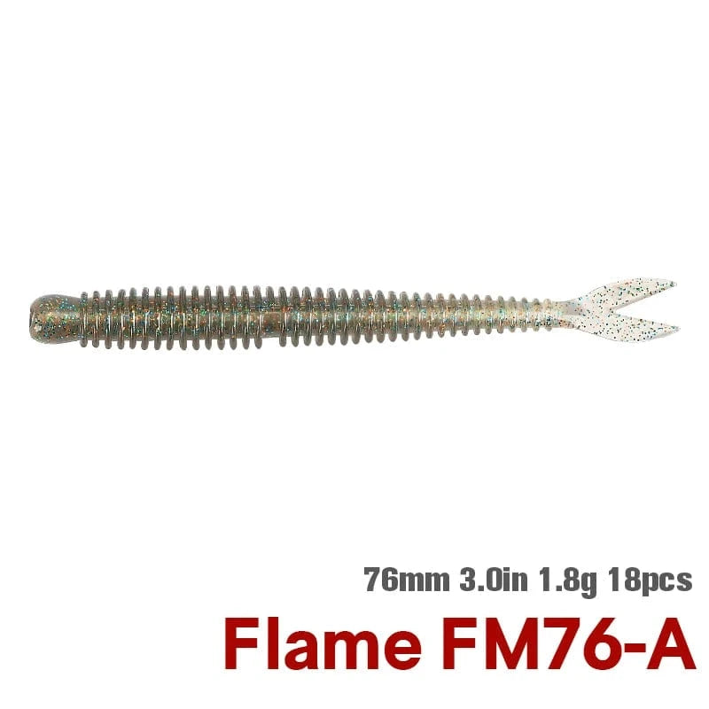 China China FM76-A / 3.0in 1.8g 18pcs TSURINOYA Soft Bait Fishing Lure FLAME 3.0in 1.8g 18pcs Silicone Worm Bass Pike Light Game Fishing Rig Tackle Swimbait