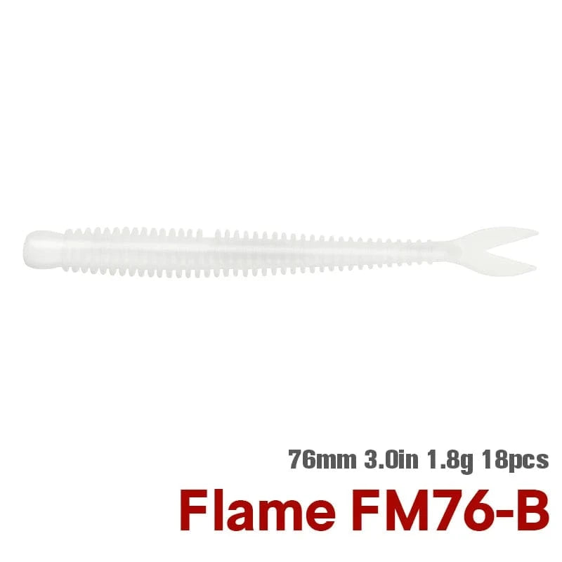 China China FM76-B / 3.0in 1.8g 18pcs TSURINOYA Soft Bait Fishing Lure FLAME 3.0in 1.8g 18pcs Silicone Worm Bass Pike Light Game Fishing Rig Tackle Swimbait