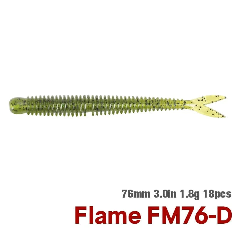 China China FM76-D / 3.0in 1.8g 18pcs TSURINOYA Soft Bait Fishing Lure FLAME 3.0in 1.8g 18pcs Silicone Worm Bass Pike Light Game Fishing Rig Tackle Swimbait