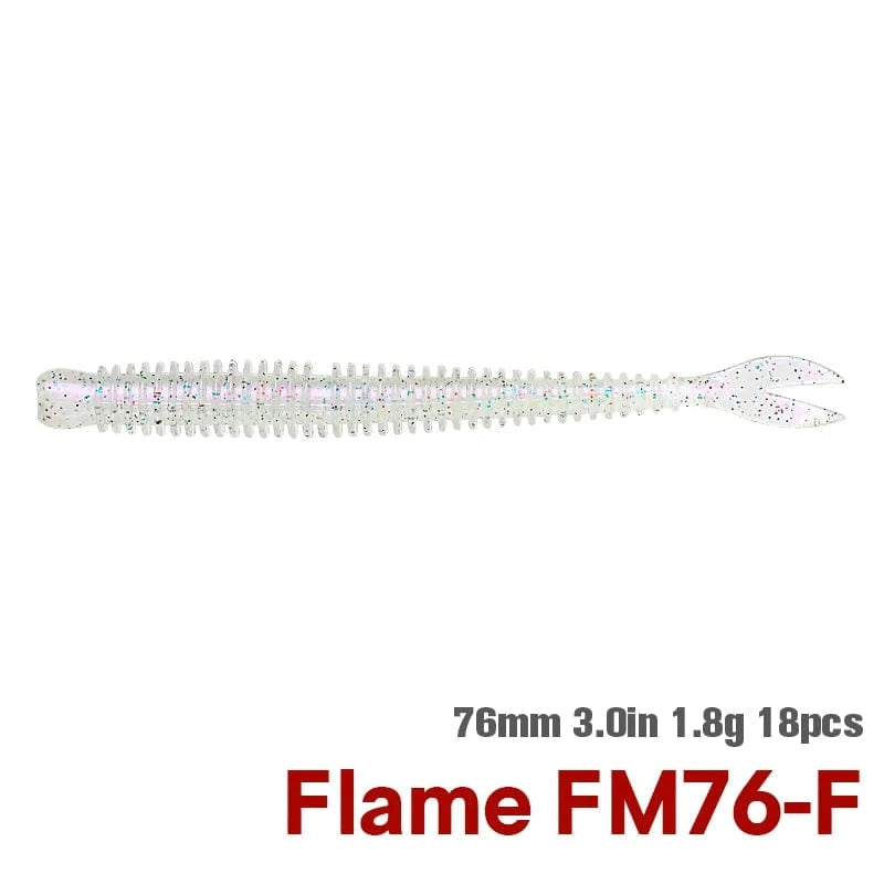 China China FM76-F / 3.0in 1.8g 18pcs TSURINOYA Soft Bait Fishing Lure FLAME 3.0in 1.8g 18pcs Silicone Worm Bass Pike Light Game Fishing Rig Tackle Swimbait