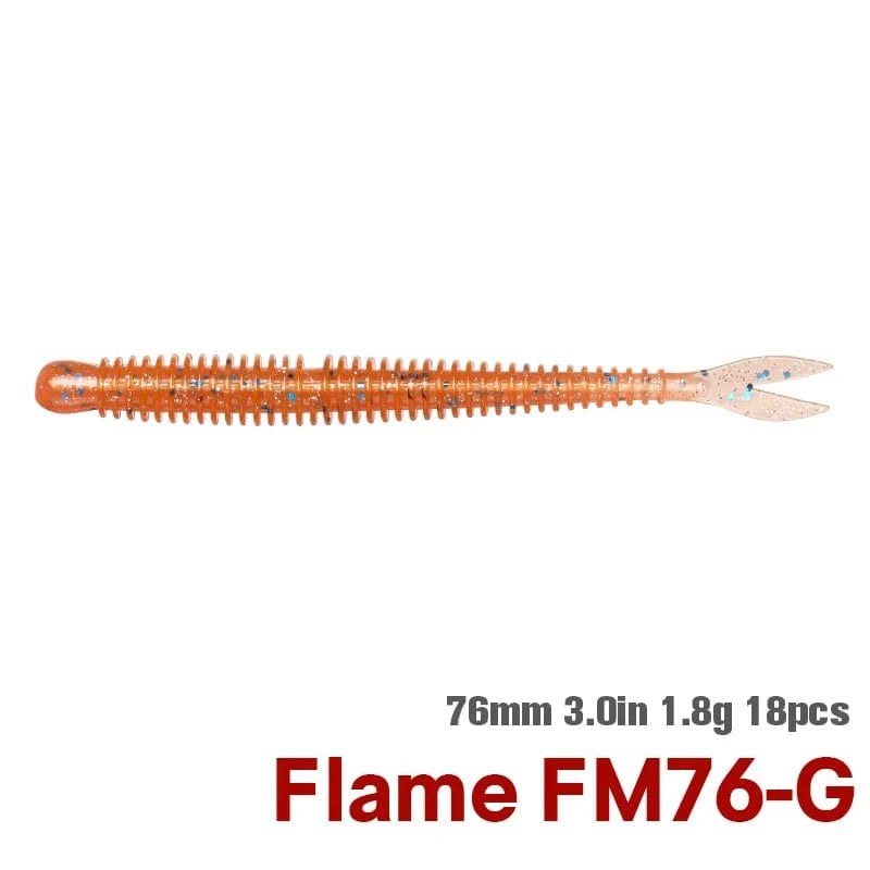 China China FM76-G / 3.0in 1.8g 18pcs TSURINOYA Soft Bait Fishing Lure FLAME 3.0in 1.8g 18pcs Silicone Worm Bass Pike Light Game Fishing Rig Tackle Swimbait