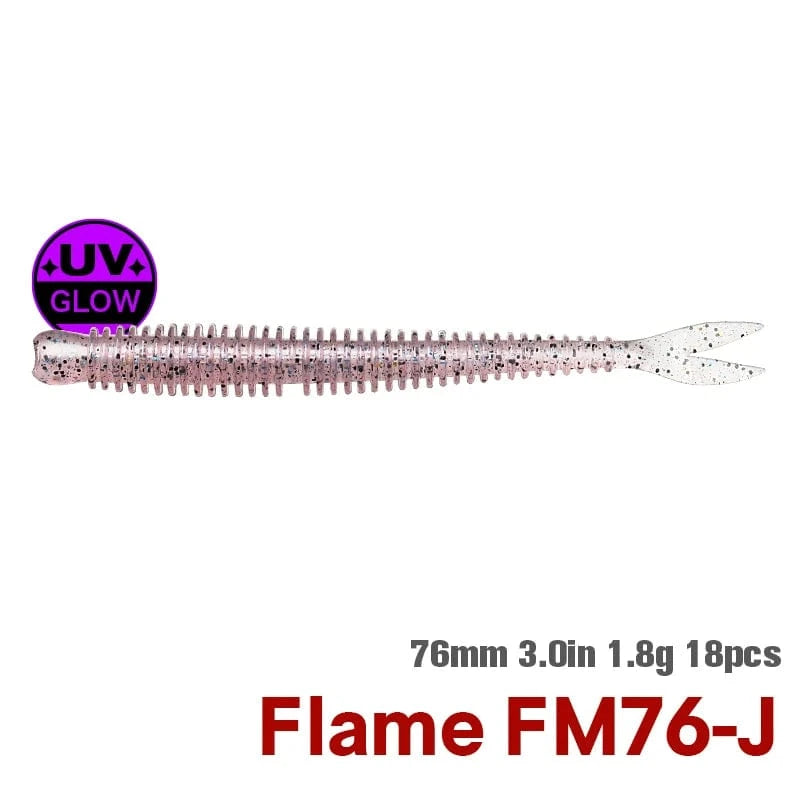 China China FM76-J / 3.0in 1.8g 18pcs TSURINOYA Soft Bait Fishing Lure FLAME 3.0in 1.8g 18pcs Silicone Worm Bass Pike Light Game Fishing Rig Tackle Swimbait