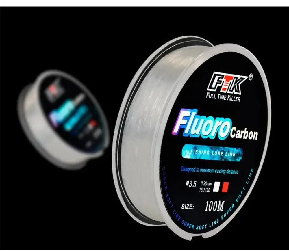 China China FTK 100m Fluorocarbon Fishing Line 4.13-34.32LB Fluorocarbon coating Japan Carbon Fiber Leader Carp Fishing Line Super Soft Line