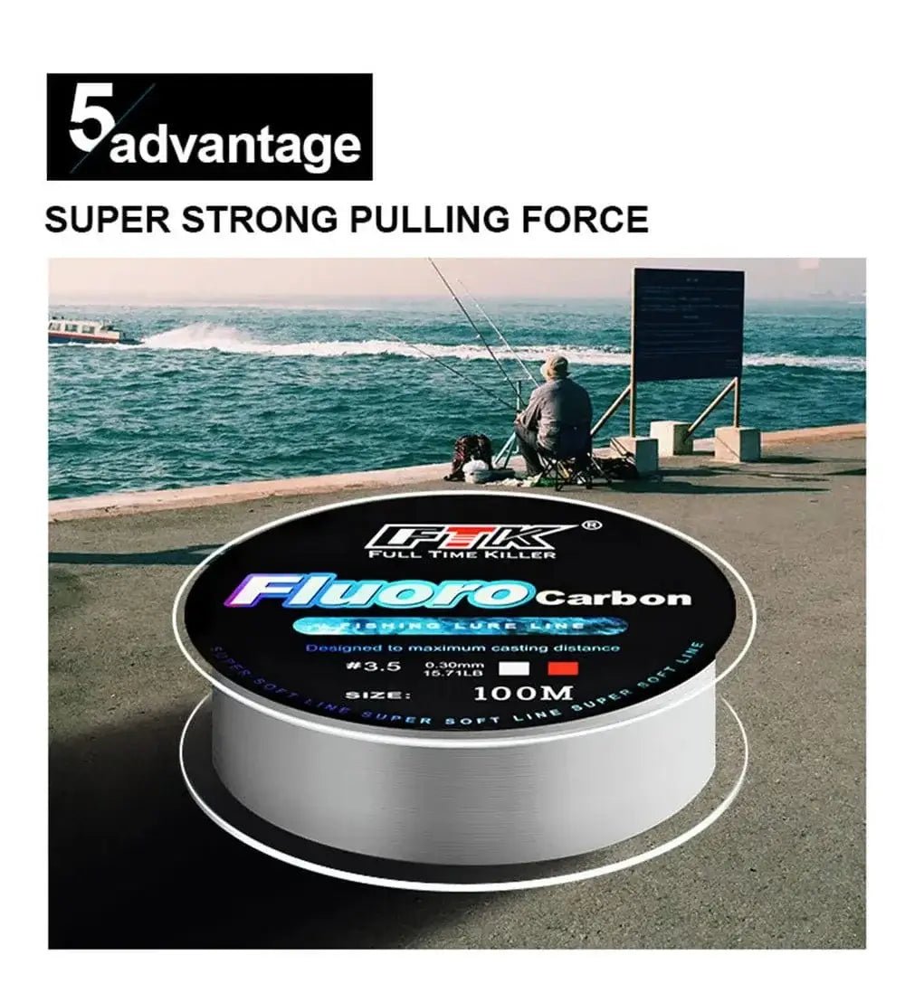 China China FTK 100m Fluorocarbon Fishing Line 4.13-34.32LB Fluorocarbon coating Japan Carbon Fiber Leader Carp Fishing Line Super Soft Line