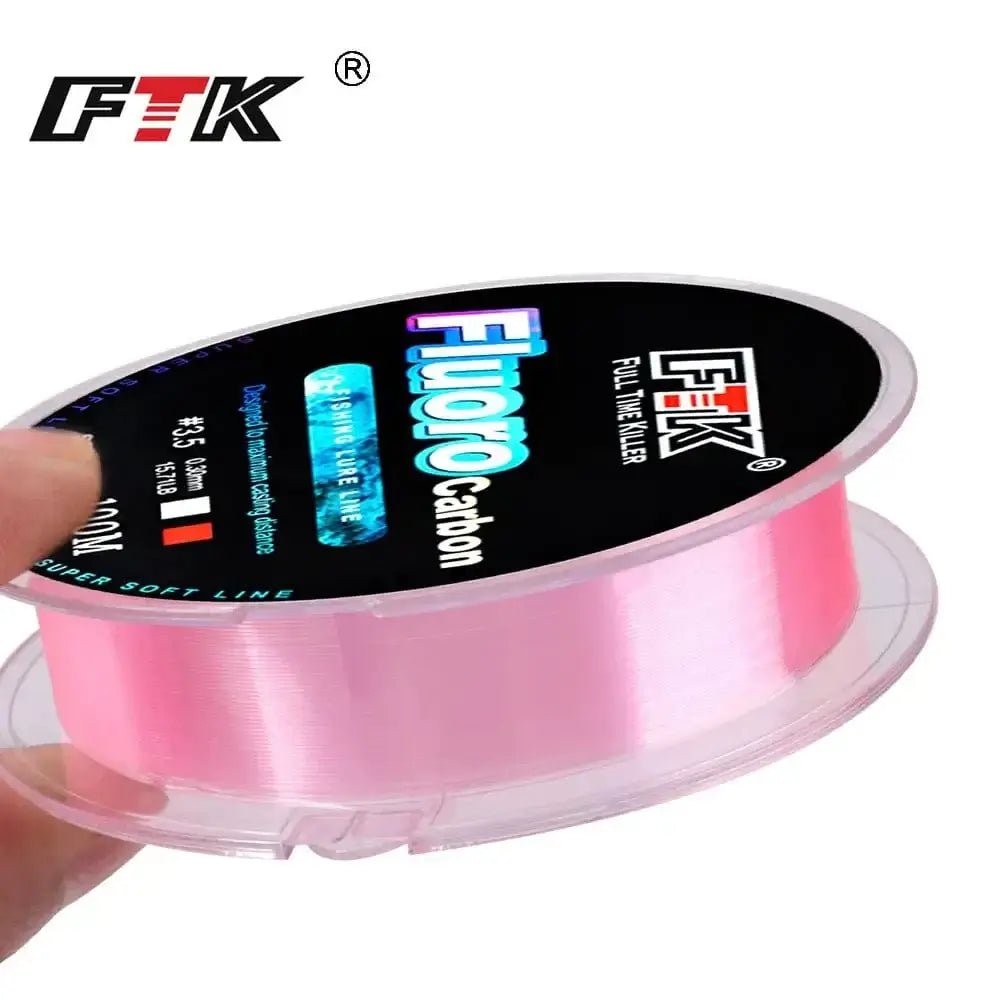 China China FTK 100m Fluorocarbon Fishing Line 4.13-34.32LB Fluorocarbon coating Japan Carbon Fiber Leader Carp Fishing Line Super Soft Line