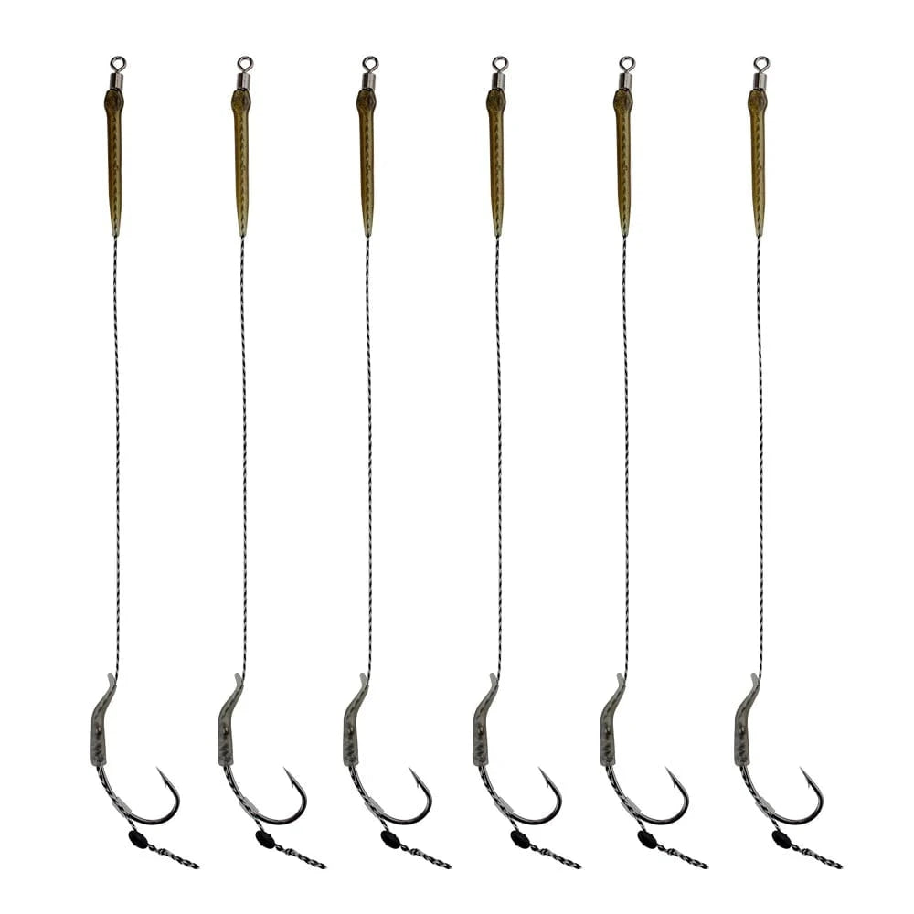 China China FTK 18.5cm 6-8pcs Leader Carp Fishing Hooks Hair Rigs With Line 30-60LB 2/4/6/8# Europe Feeder Group Carp Hook Accessories