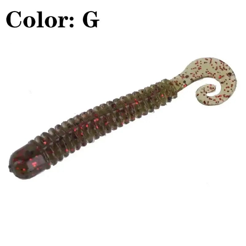 China China G 20pcs/Lot Fishing Wobblers Worm Curly Jig Soft Lures 6.5cm 1.5g Smell With Salt Silicone Artificial Bait Swimbaits Bass Tackle