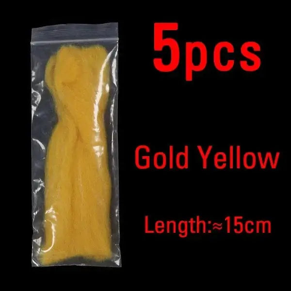 China China Gold Yellow 5PCS ICERIO Fly Fishing Multiple Color Egg Yarn Glow Bug Yarn Fiber Baitfish Lure Parachute Fly Tying Material