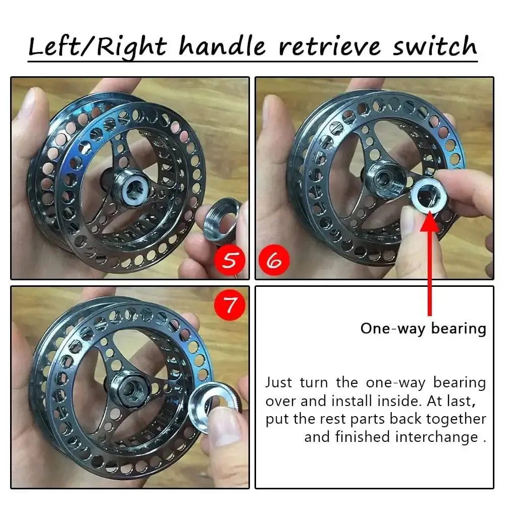 China China Goture 3/4 5/6 7/8 9/10 WT Fly Fishing Reels CNC-machined Large Arbor Fly Reel 2+1BB 1:1 For Trout Pike Carp Fishing Accessories