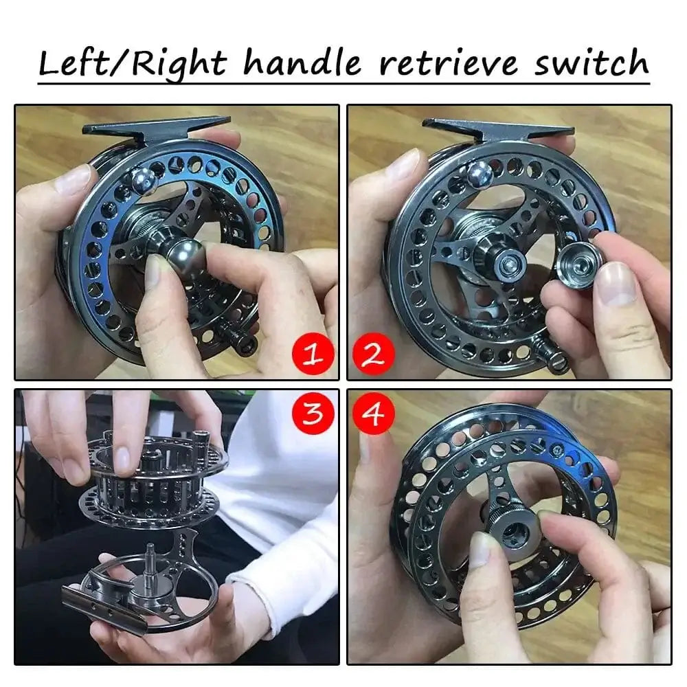 China China Goture 3/4 5/6 7/8 9/10 WT Fly Fishing Reels CNC-machined Large Arbor Fly Reel 2+1BB 1:1 For Trout Pike Carp Fishing Accessories