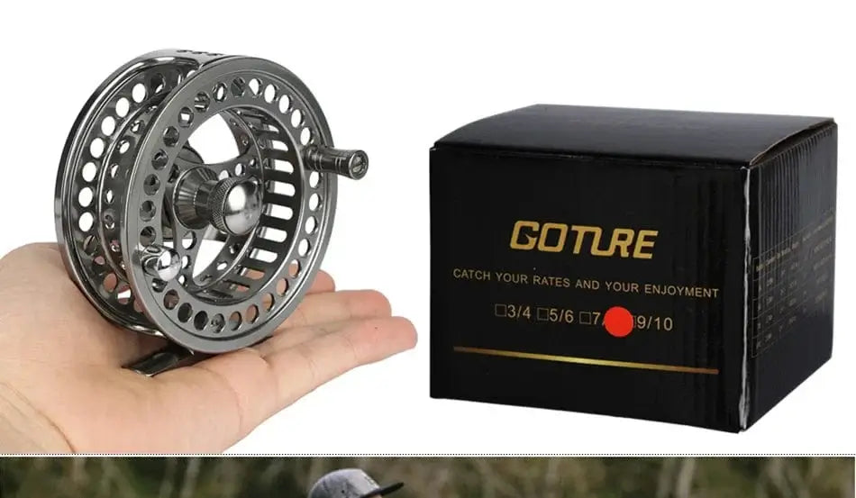 China China Goture 3/4 5/6 7/8 9/10 WT Fly Fishing Reels CNC-machined Large Arbor Fly Reel 2+1BB 1:1 For Trout Pike Carp Fishing Accessories