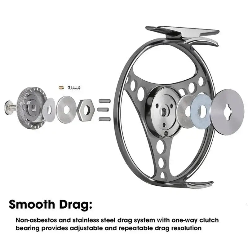 China China Goture 3/4 5/6 7/8 9/10 WT Fly Fishing Reels CNC-machined Large Arbor Fly Reel 2+1BB 1:1 For Trout Pike Carp Fishing Accessories