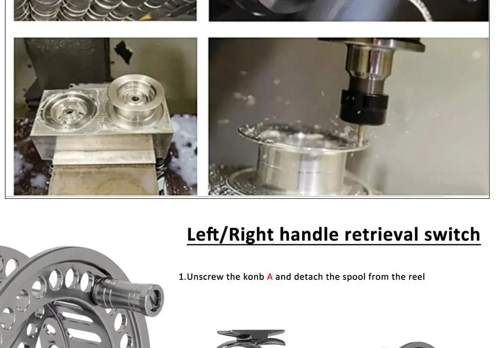 China China Goture 3/4 5/6 7/8 9/10 WT Fly Fishing Reels CNC-machined Large Arbor Fly Reel 2+1BB 1:1 For Trout Pike Carp Fishing Accessories