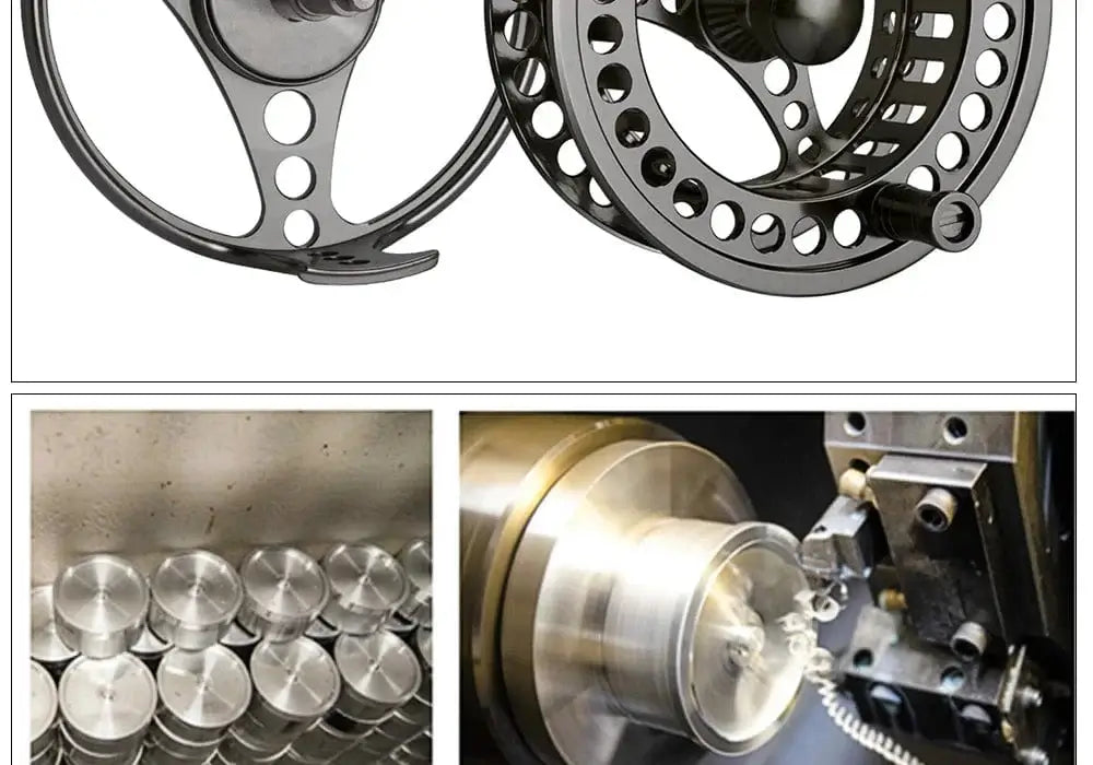 China China Goture 3/4 5/6 7/8 9/10 WT Fly Fishing Reels CNC-machined Large Arbor Fly Reel 2+1BB 1:1 For Trout Pike Carp Fishing Accessories