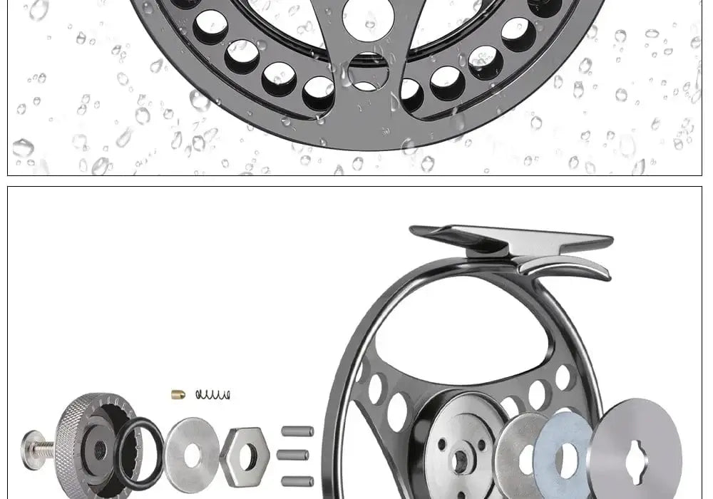 China China Goture 3/4 5/6 7/8 9/10 WT Fly Fishing Reels CNC-machined Large Arbor Fly Reel 2+1BB 1:1 For Trout Pike Carp Fishing Accessories