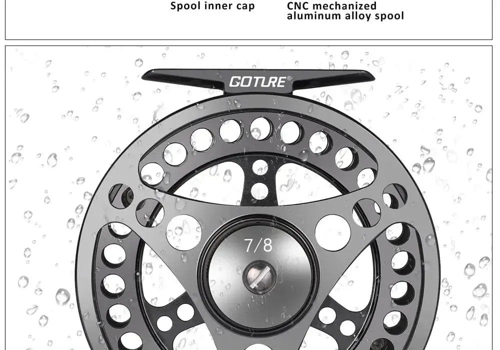 China China Goture 3/4 5/6 7/8 9/10 WT Fly Fishing Reels CNC-machined Large Arbor Fly Reel 2+1BB 1:1 For Trout Pike Carp Fishing Accessories