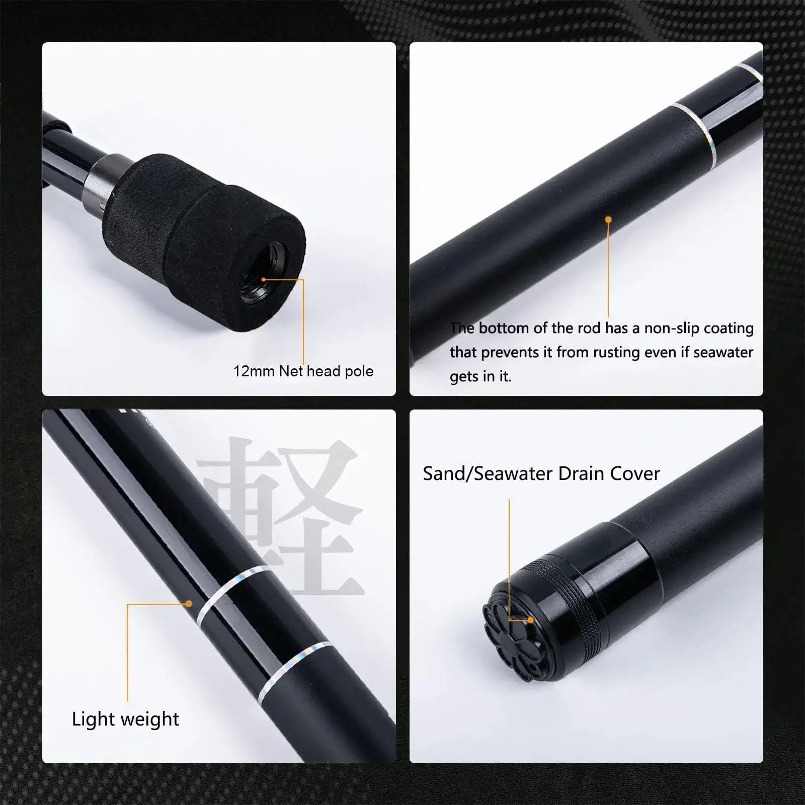 China China Goture Fishing Net Pole 2.1M 3.0M 3.9M Portable Telescopic Extension Handle Rod Fish Catching Landing Net Fishing Tool