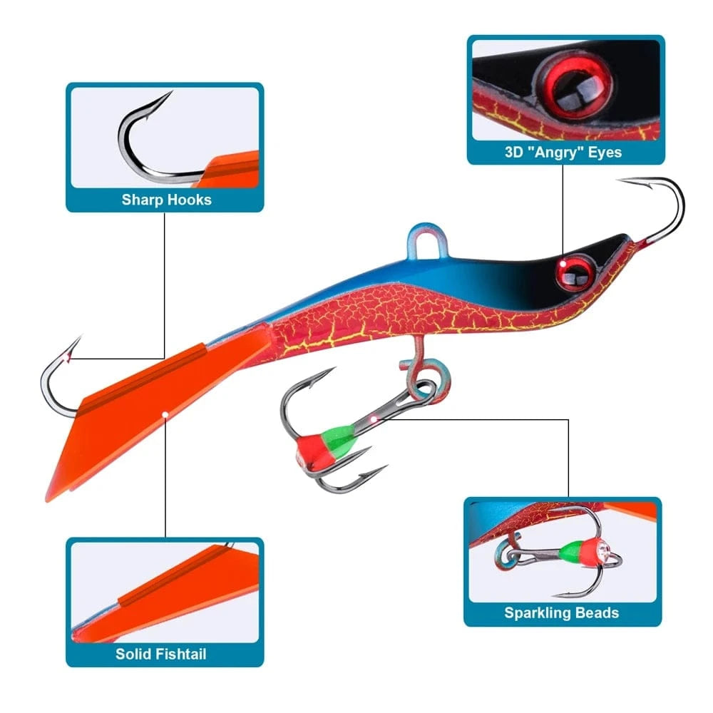 China China Goture Winter Ice Fishing Lure  Balancers Jig Fake Artificial Bait Jigging Raps 77mm 14.4g Wobbler Bait for Trout Bass Pike Carp