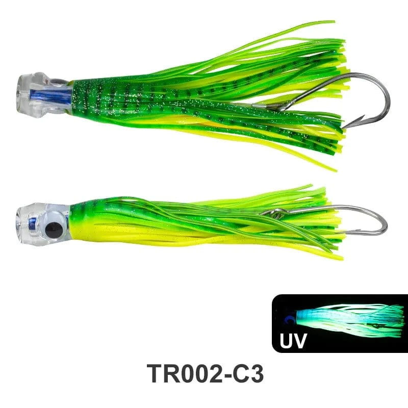 China China grassgreen-1pc 1pc 23cm 130g UV Trolling Lure Bait Resin Head Head Octopus Squid Skirt Bait Big Game Drag Fishing Marlin Tuna Pesca Hard Bait