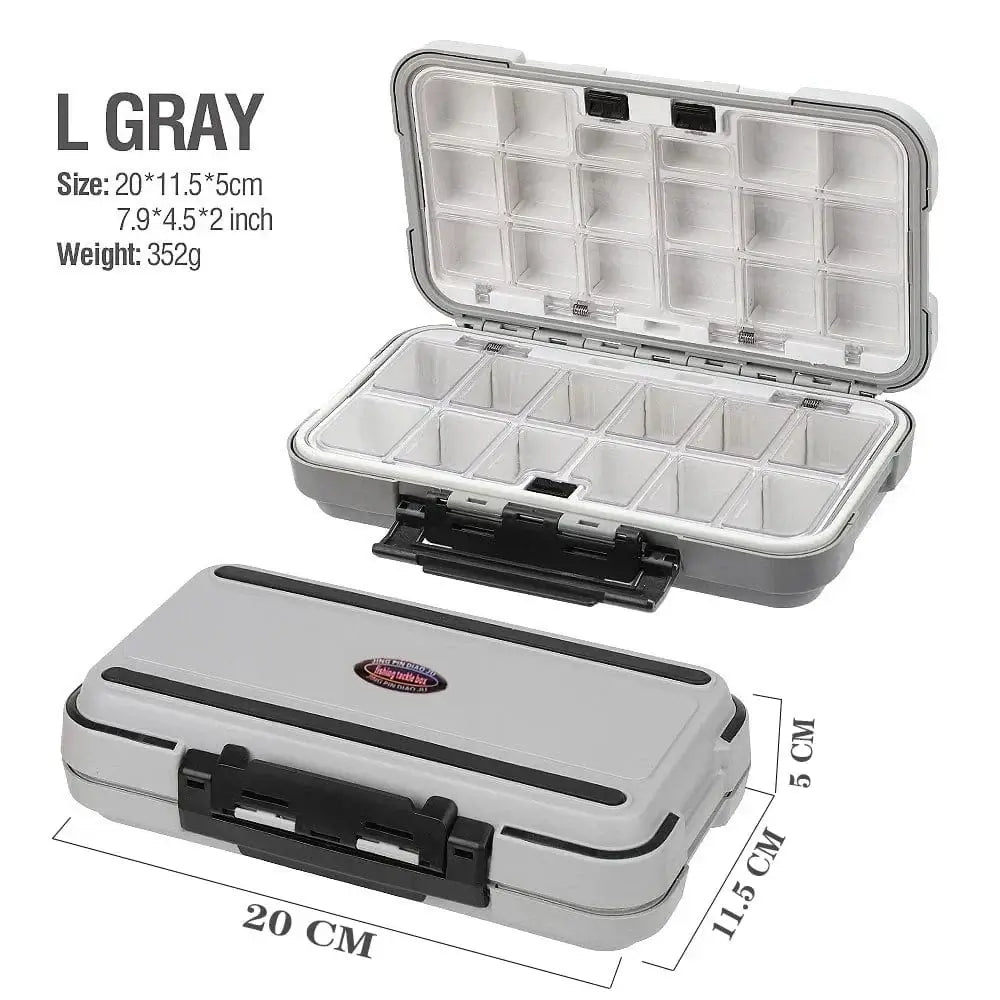 China China gray-L Large Capacity 24/28 Grid Fishing Gear Accessories Waterproof sub-Box Fishing Hook Supplies Tool Storage Box Fishing Tackle Box