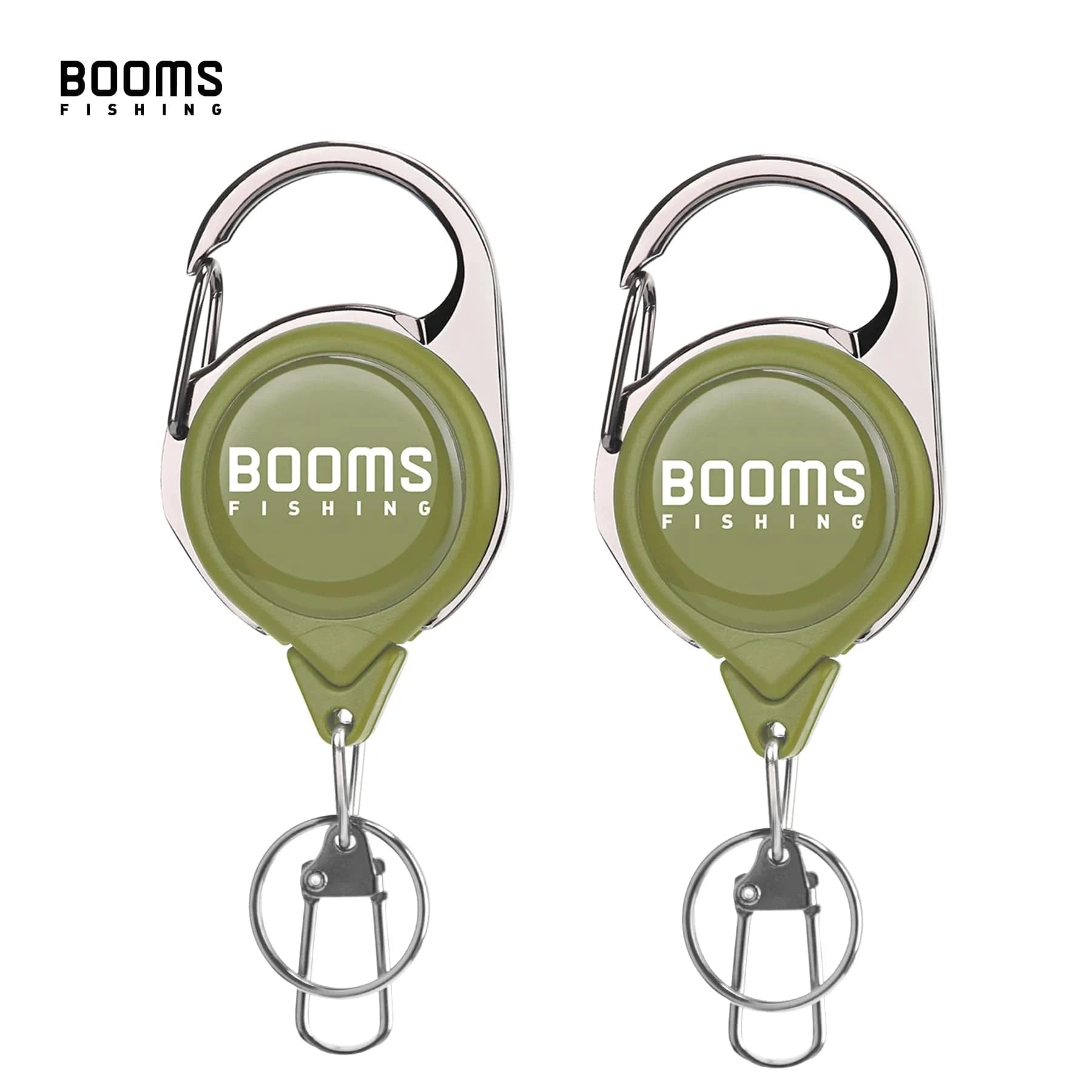 China China Green 2PCS Booms Fishing RG1 Retractable Key Chain with Gear Combo Cord Easy Release Badge Holder Fly Fishing Zinger Retractor Accessories