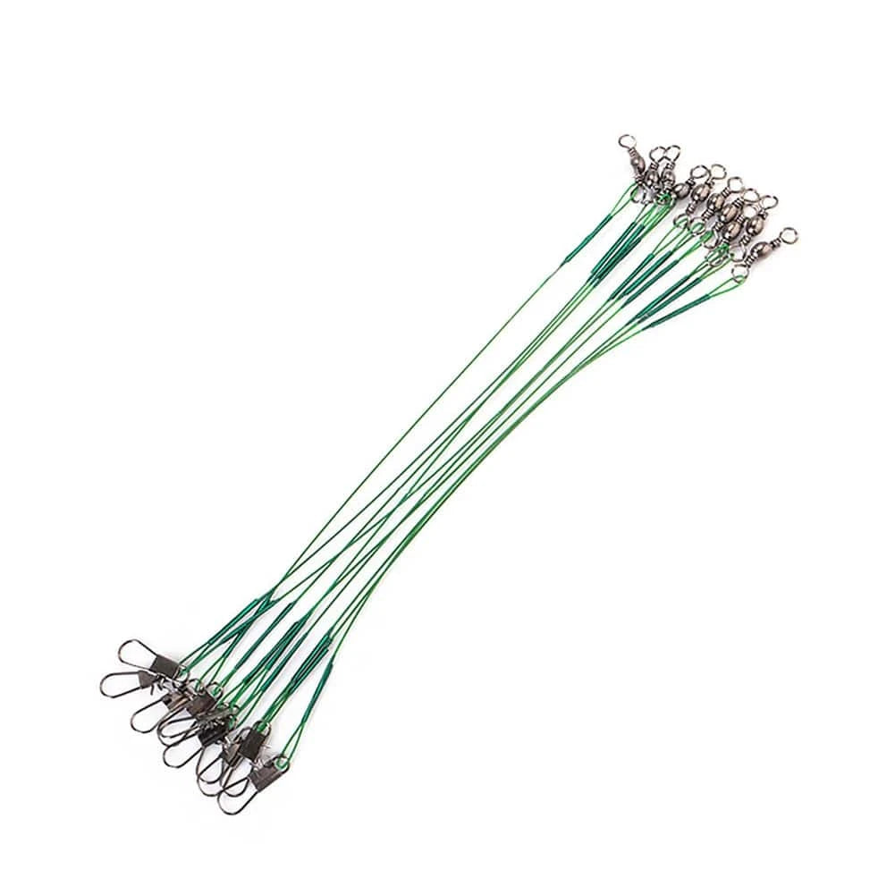 China China Green 30cm / CHINA 20Pcs  Anti Bite Fishing Lines Multipurpose Lure Trace Rope Connector Steel Wire Leader Line Swivel Outdoors Fishing Accessories