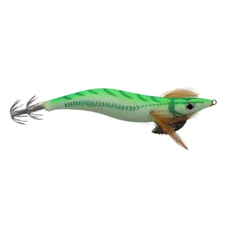 China China Green / 4.0 (15cm) ZYZ  Squid Bait 2.5# 3.0# 3.5# 4.0# Luminous Octopus Hook Wood Shrimp Lures Simulation Sea Fishing Lure  Jigs Tackle