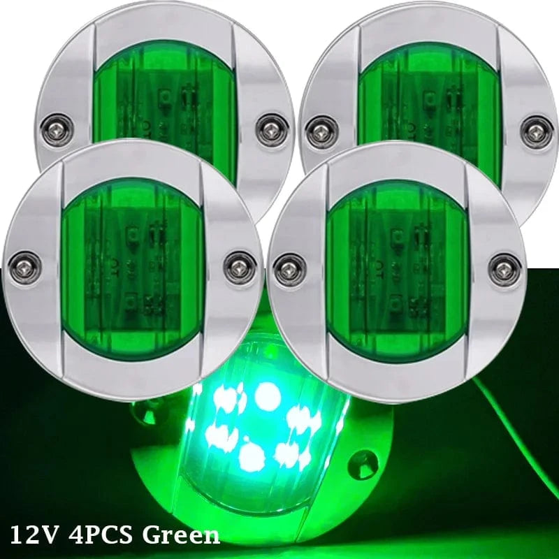 China China Green / CHINA 4PCS Boat Marine Lights Navigation Light Waterproof Marker Lamp For Truck RV Yacht Transom Anchor Stern DC 12V 6LED Stern Light