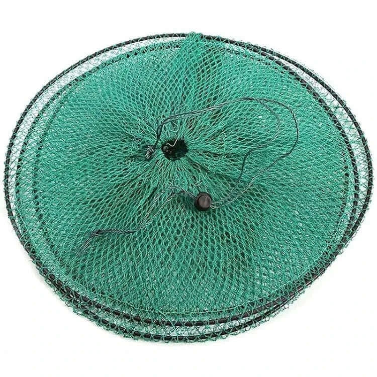 China China Green Folding Round Nylon Mesh Metal Frame Crab Fishing Net Shrimp Cast Minnow Trap Fishing Landing Fish Tackle Accessory Crawdad Y8I6