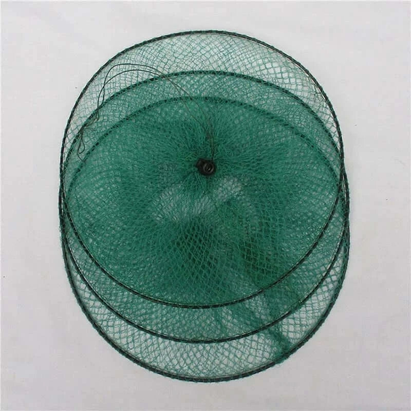 China China Green Folding Round Nylon Mesh Metal Frame Crab Fishing Net Shrimp Cast Minnow Trap Fishing Landing Fish Tackle Accessory Crawdad Y8I6
