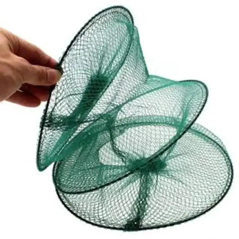 China China Green Folding Round Nylon Mesh Metal Frame Crab Fishing Net Shrimp Cast Minnow Trap Fishing Landing Fish Tackle Accessory Crawdad Y8I6