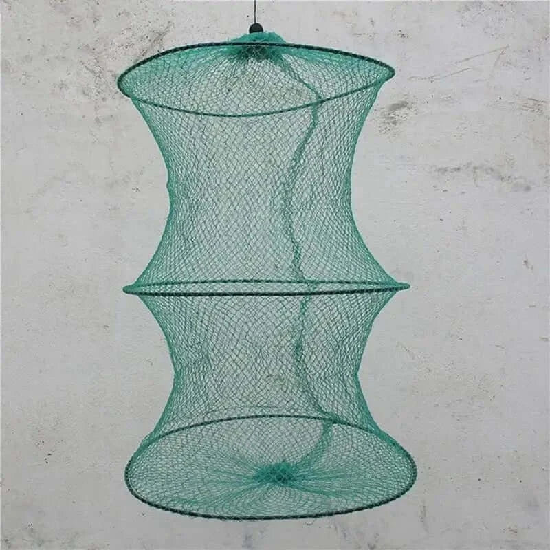 China China Green Folding Round Nylon Mesh Metal Frame Crab Fishing Net Shrimp Cast Minnow Trap Fishing Landing Fish Tackle Accessory Crawdad Y8I6