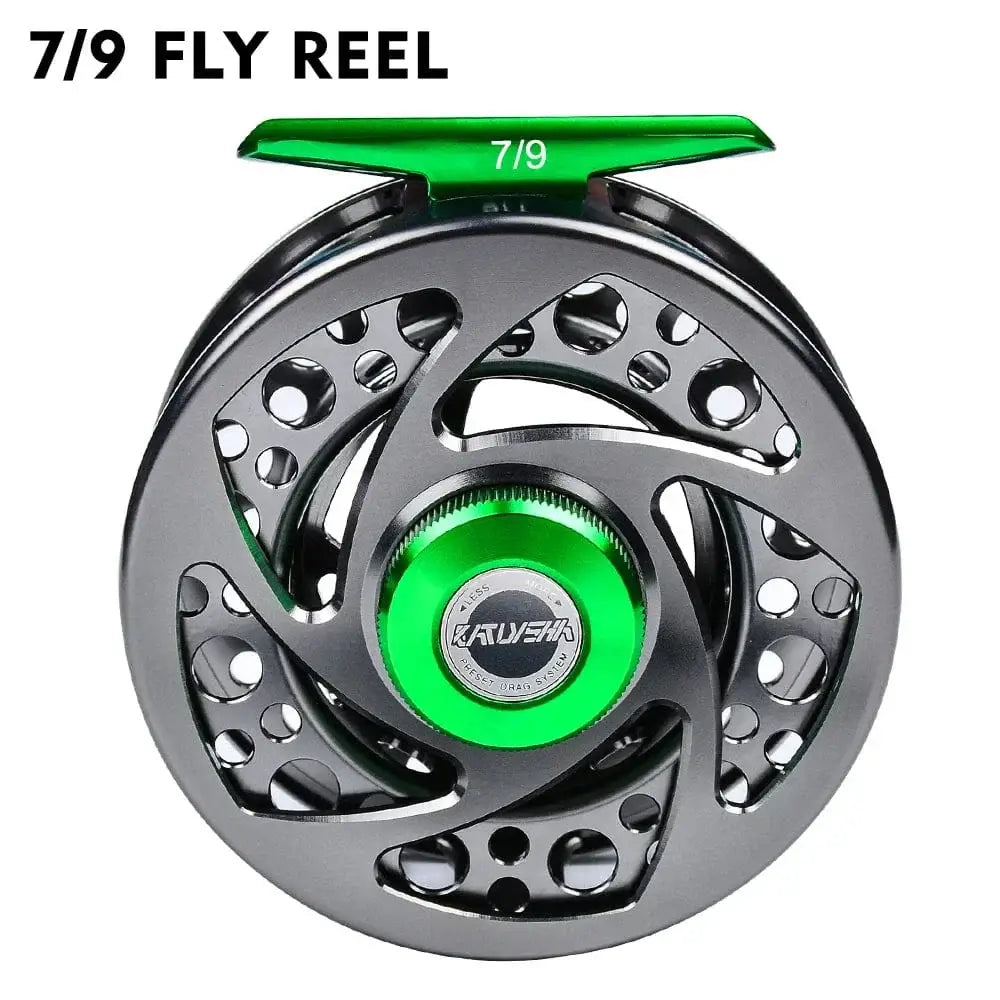 China China greyish green 7N9 1pc stainless steel fly fishing wheel Fishing Reel left/right handed Ice Fishing Wheel 90mm 97mm 104mm Fly Fishing Reels