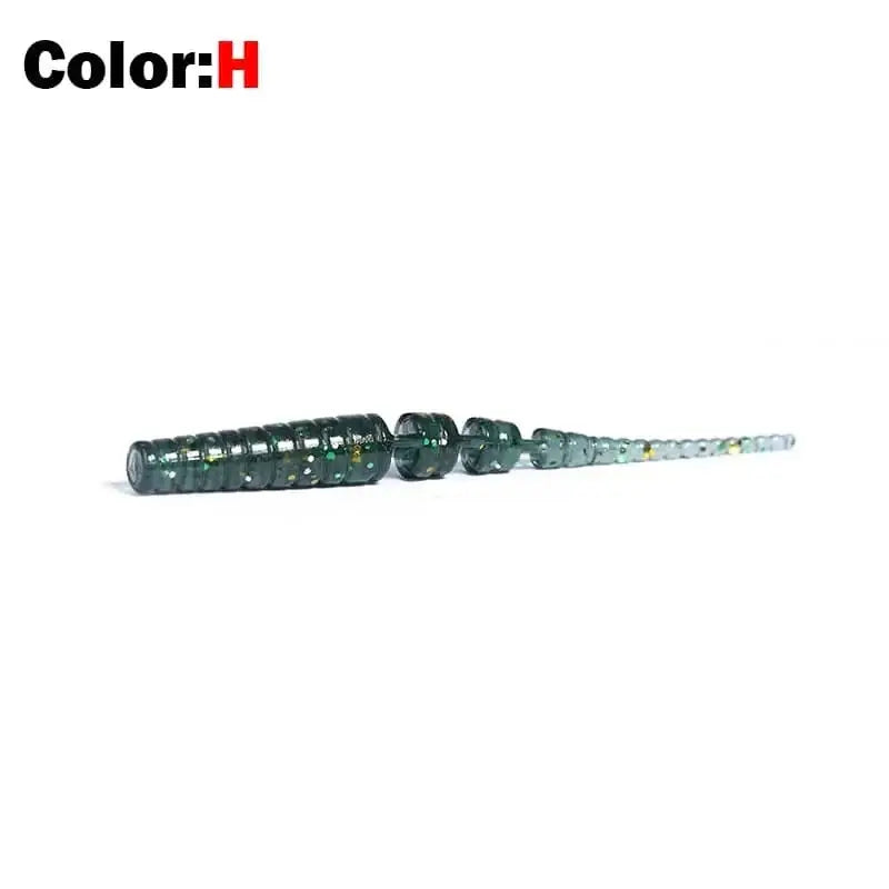 China China H / 52mm-35pcs OUTKIT 4cm 5cm Fishing Soft Worm Lures Pin Tail Ice Fishing Bait Soft Polaris Sinking Lure Pesca Cheap Silicone Fishing Tackle