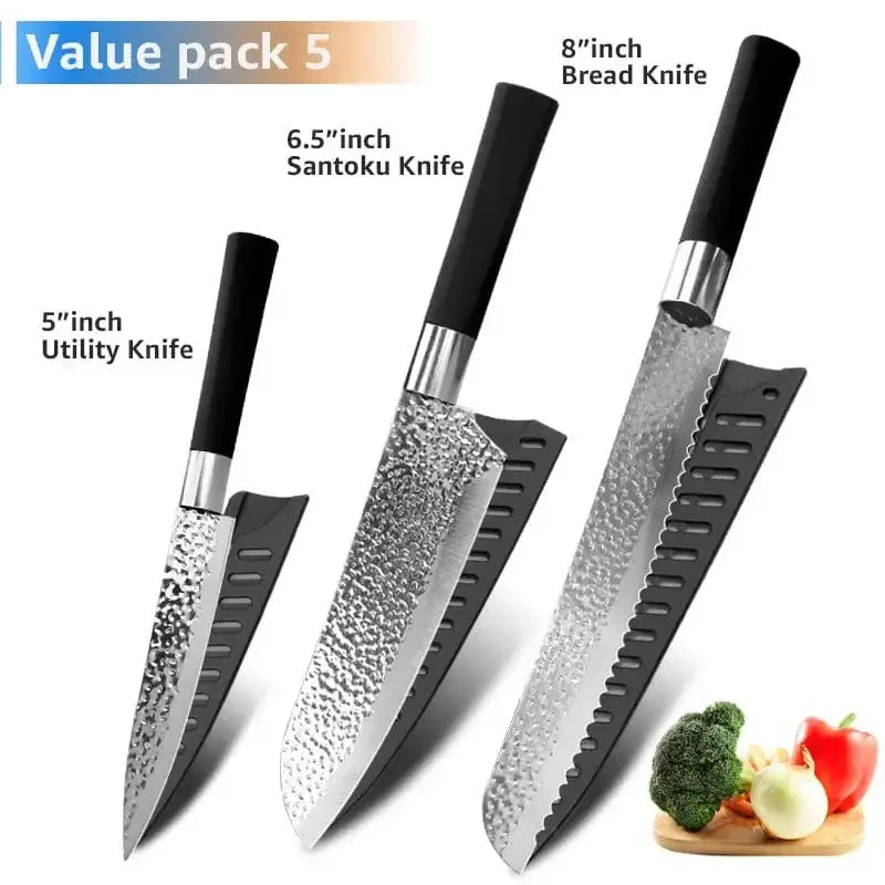 China China H / Russian Federation Chef knives 6 Set Professional Japanese Kitchen knives High Carban  stainless steel Meat Cleaver Fruit Paring knife Chef Knife