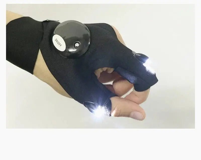 China China Half-finger Fishing Gloves Led Flashlight Waterproof Flashlight Outdoor Hiking Camping Fishing Rescue Survival Lighting Tool