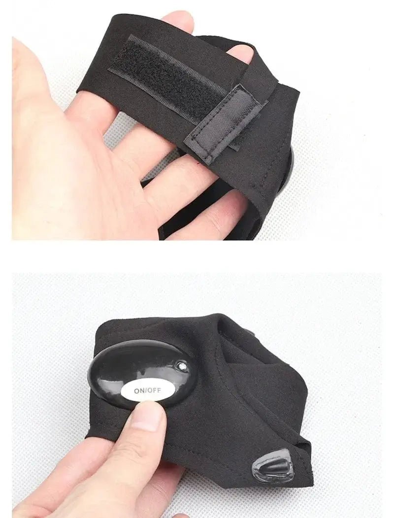 China China Half-finger Fishing Gloves Led Flashlight Waterproof Flashlight Outdoor Hiking Camping Fishing Rescue Survival Lighting Tool