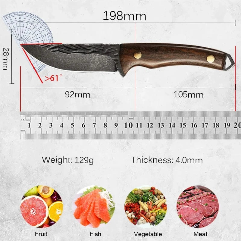 China China Handmade Forged Stainless Steel Kitchen Chef Boning Knifes Fishing Knife Meat Cleaver Butcher Knife Meat Cleaver Cooking Knives