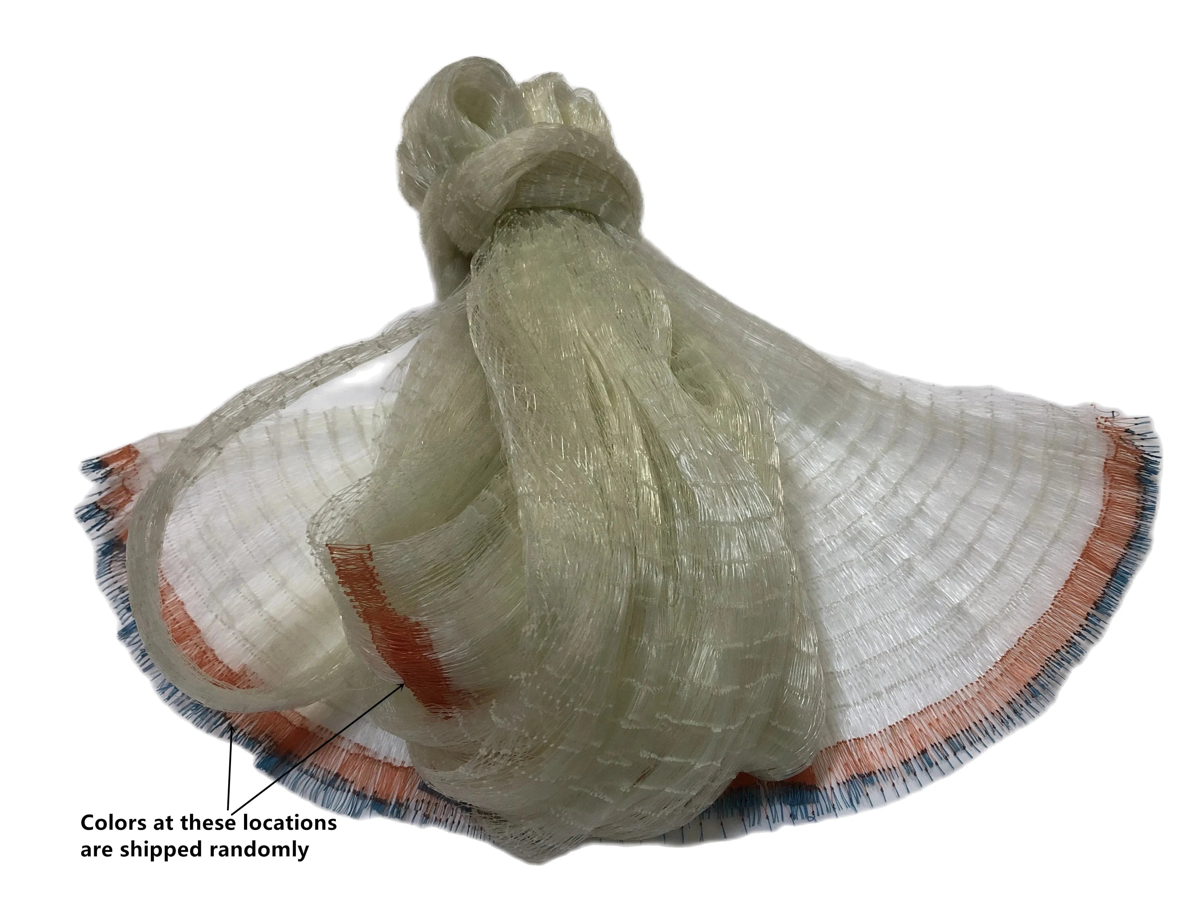 China China Height 3.3m-5.3m Semi-Finished Cast Net Twine 0.33mm Throw Net Monofilament Nylon Net Fishing Accessories Cast Net for Fishing
