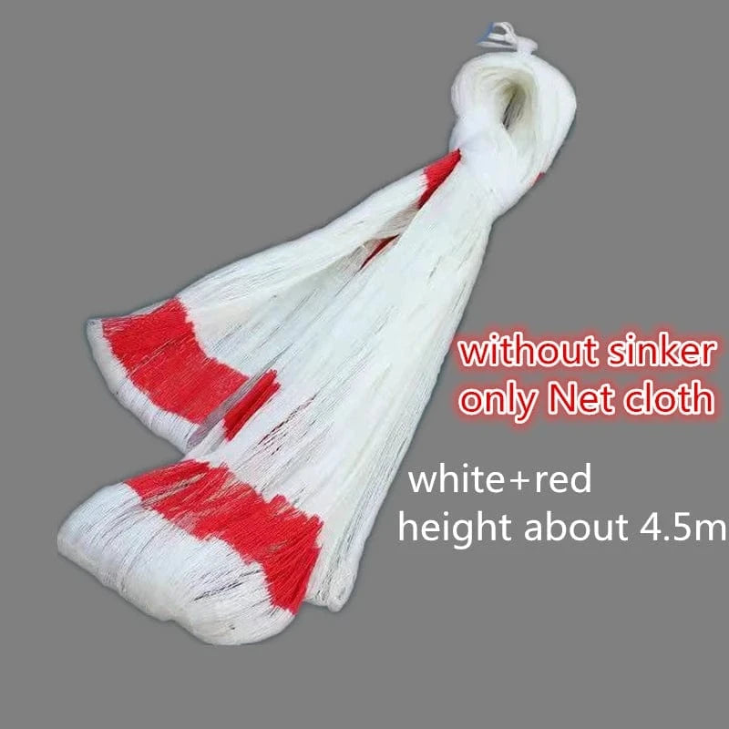 China China height about 4.5m 1 / CHINA Finefish-Hand-Made Weave PE Color Line Cast Net Cloth without Sinker, Hand Throw Fishing Nets, Catch Fish Network, High Strength