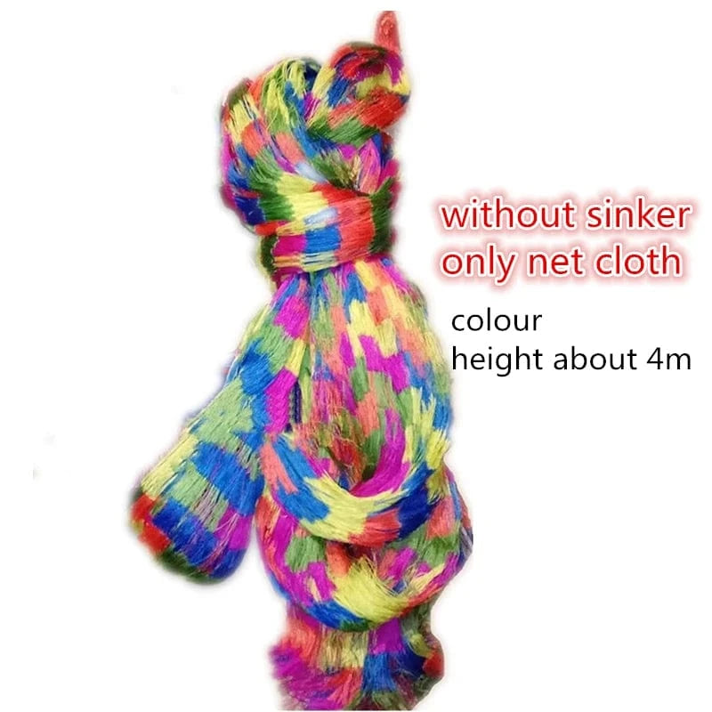China China height about 4m / CHINA Finefish-Hand-Made Weave PE Color Line Cast Net Cloth without Sinker, Hand Throw Fishing Nets, Catch Fish Network, High Strength