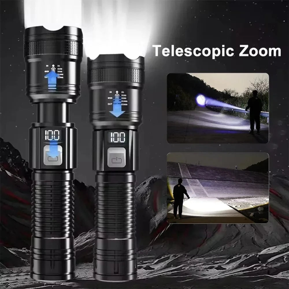 China China High Strong Power Led Flashlights Tactical Flash Light Torch Ultra Bright Lamp USB Charging Camping Fishing Defensa Zoom Lantern