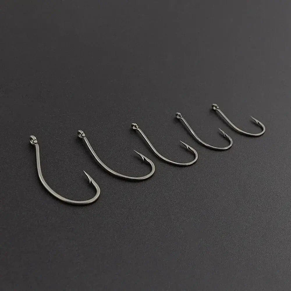 China China Hirisi 50pcs Coated High Carbon Steel Barbed Hooks Carp Fishing Hooks Pack Tackle Accessories 8015