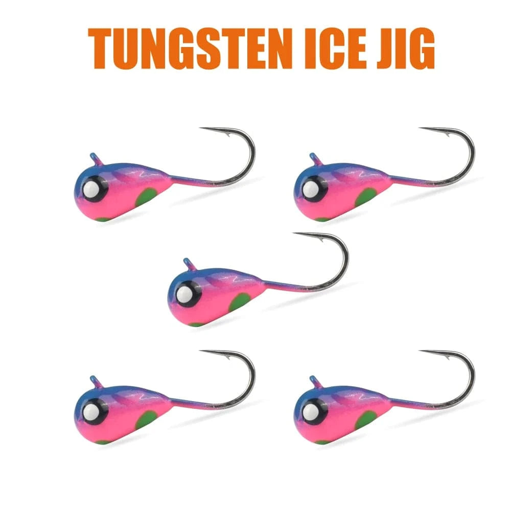 China China HP1 / 6.0mm MUUNN 5PCS Tungsten Ice Jigs Hayabusa Hook,2.7mm-6mm UV Glow Colorful Winter Fishing Hooks,Perch Crappie Bluegill Lure Tackel,